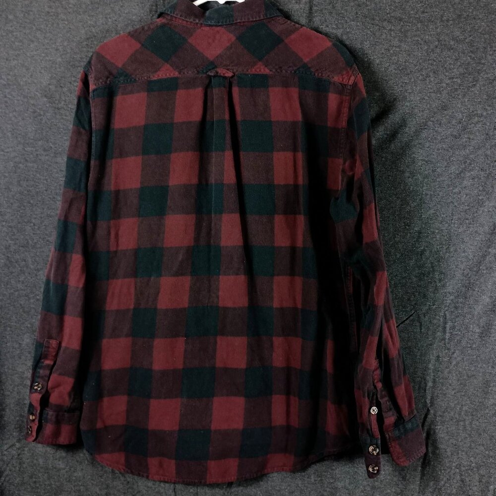 Vans Plaid  Flannel Shirt Classic Fit Mens L Red Black Grunge Skater 90s - Picture 8 of 10